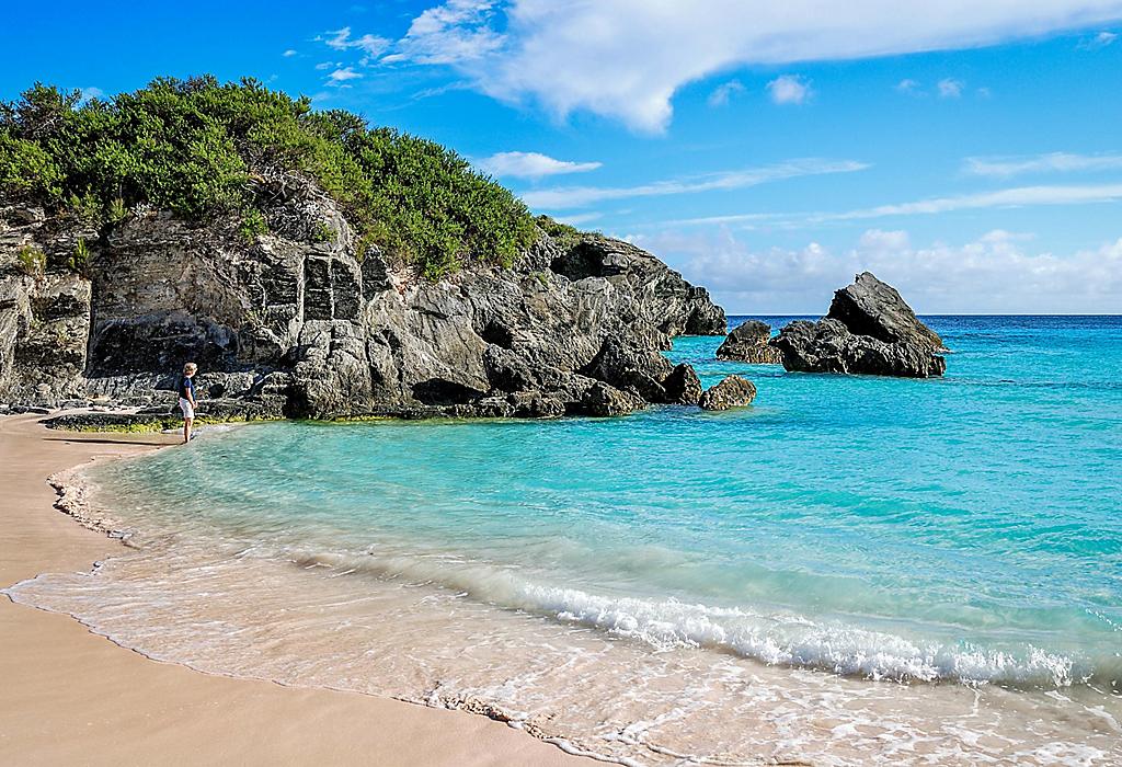 Spiaggia con acque turchesi alle Bermuda