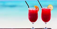 Bahama Mama Rum Cocktail on a Beach
