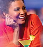 Woman Enjoying Cocktails 