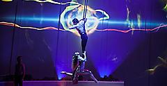 Starwater Show Acrobats Aerial Two Performers Blue