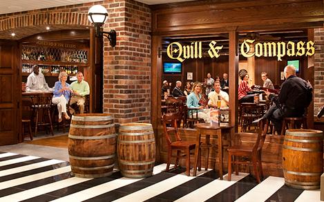 Quill & compass, pub, promenade, bar,  radiance of the seas, RD, guitar player, entertainment, onboard activity, lounge, bartender, revitalization, english pub