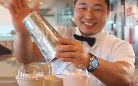 Waiter Making Milkshakes 