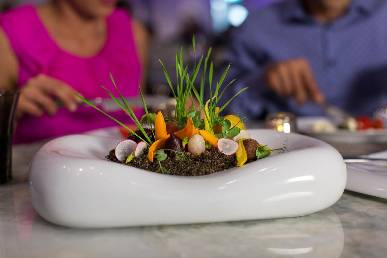 Baby Vegetables in the Garden at Wonderland on a Royal Caribbean cruise ship