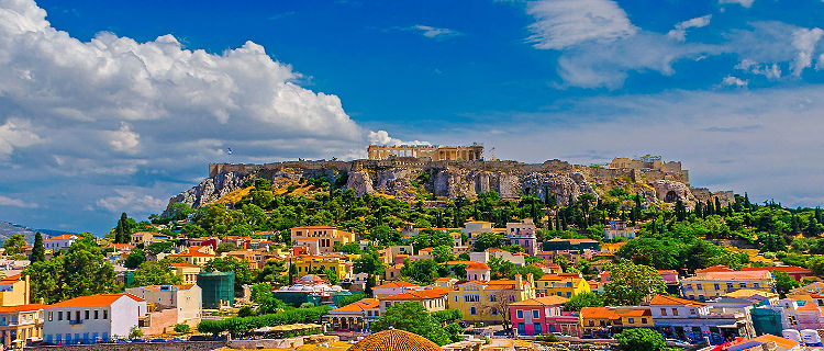 View of Athens with the Acropolis in the background