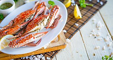 Plate of Blue Crab with Lemon and Seasoning Baltimore, Maryland
