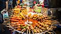 Bangkok, Thailand Fried Food Sticks Thai Cuisine