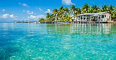 View of the small tropical island of Belize Cayes. Belize