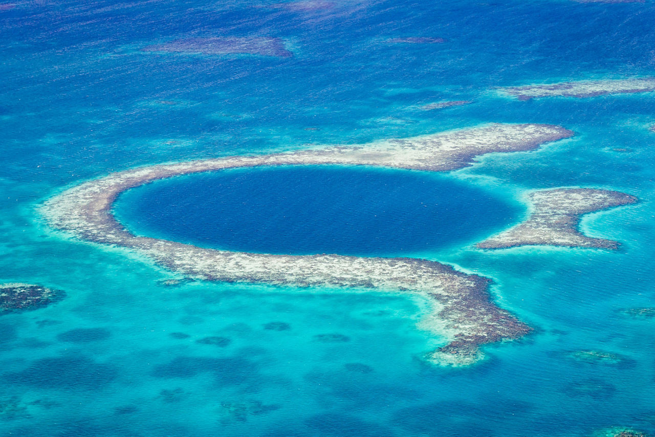 Great Blue Hole Aerial. Belize City. 