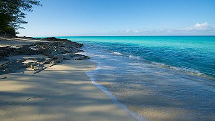 The beaches in Bimini, Bahamas are crystal blue with nice shade
