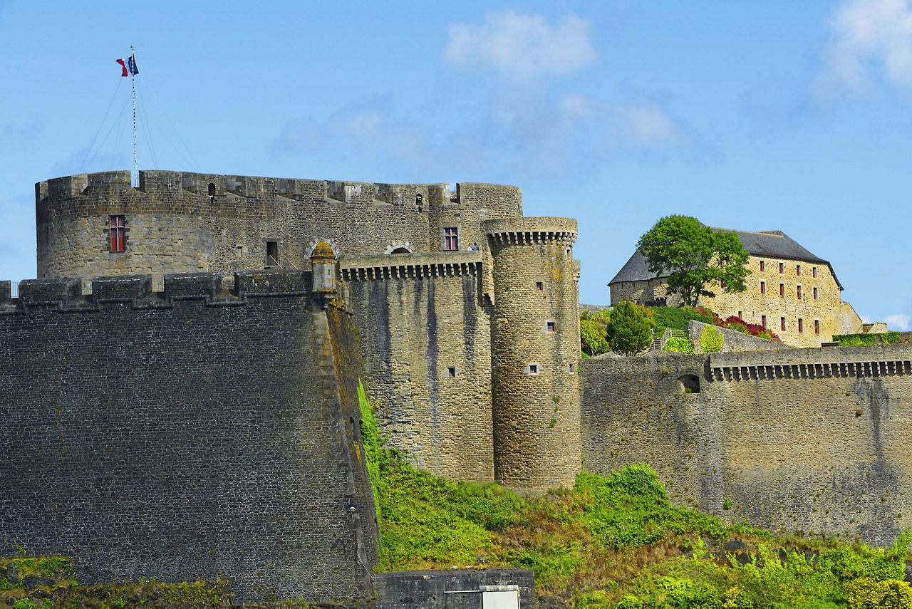 View of the Chateau de Brest old castle in Brest, France