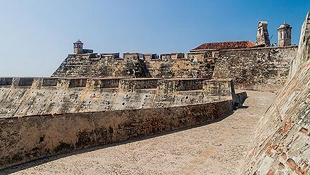Castillo de San Felipe de Barajas castle in Cartagena de Indias, Colombia.
