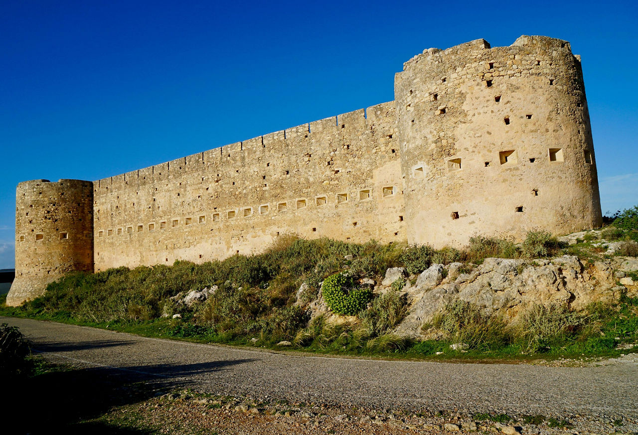 The exterior walls of the ottoman fortress in Crete
