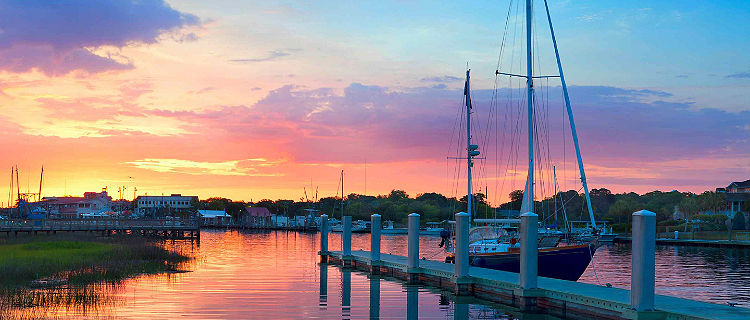 charleston south carolina sunset sailboat dock