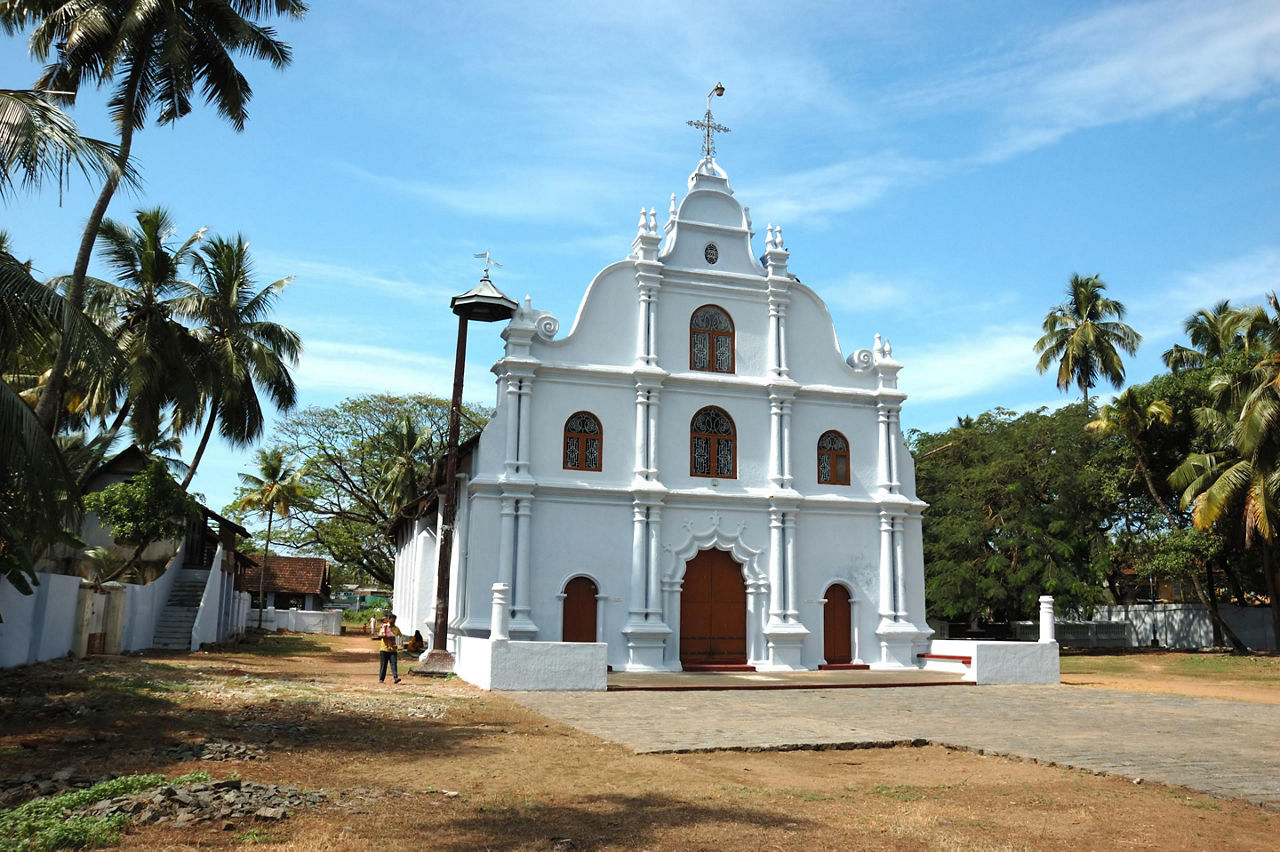 Old white Church in Cochin, India