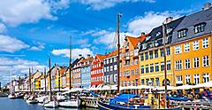 Denmark Copenhagan Nyhavn Harbor Traditional Local Homes