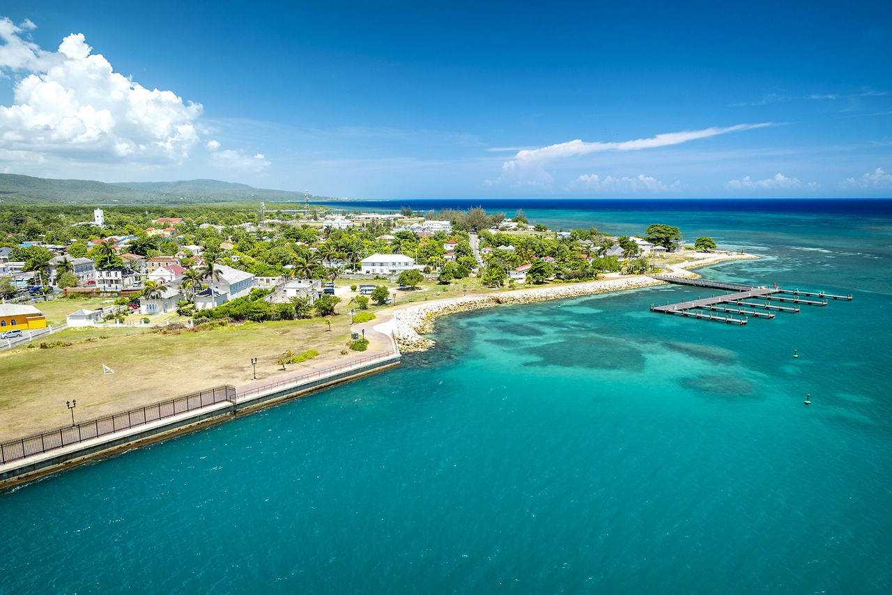 falmouth jamaica port aerial coast
