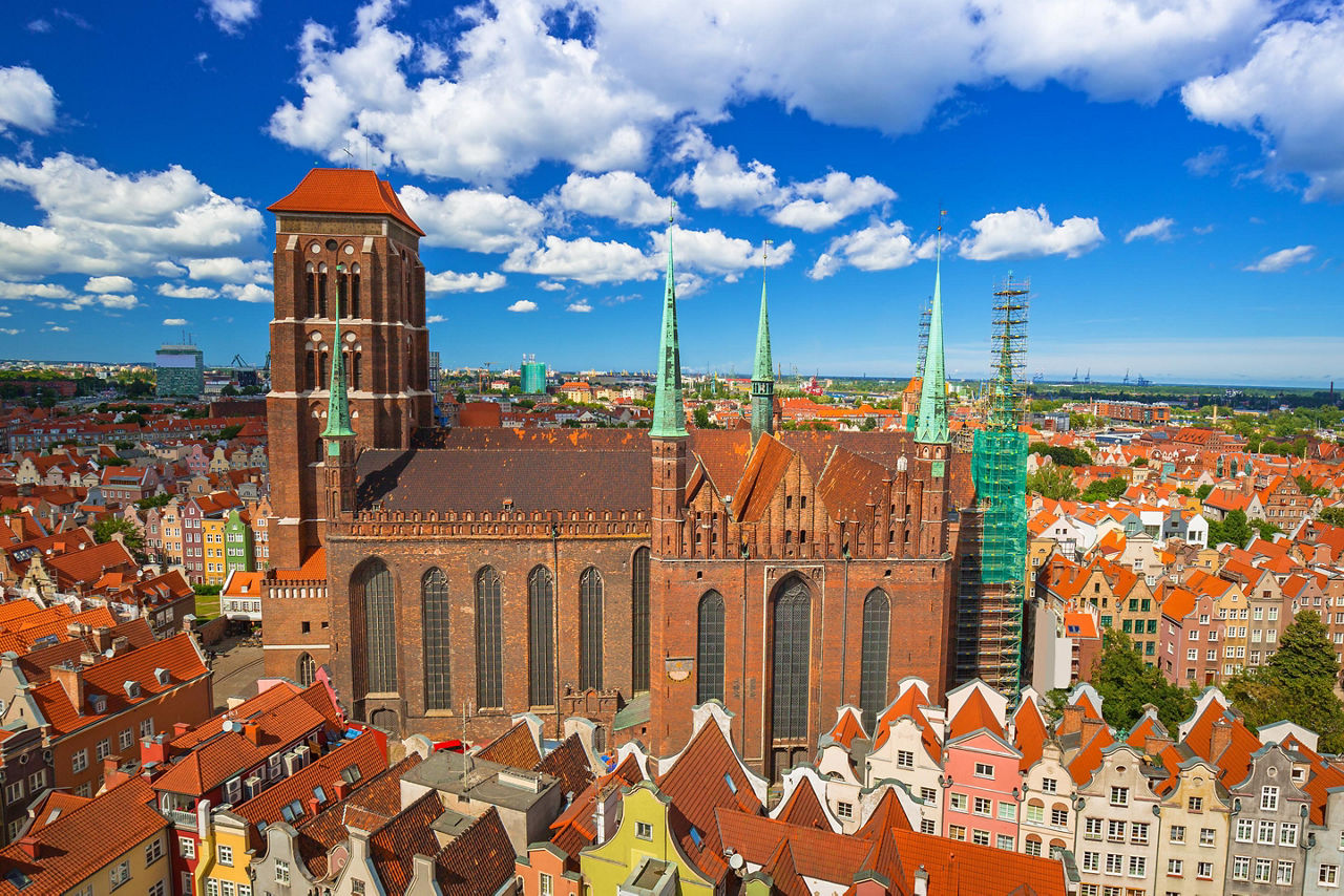 View of St. Mary Cathedral in Gdansk, Poland