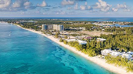 Aerial View of Seven Mile Beach, George Town, Grand Cayman