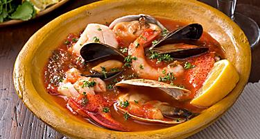 A bowl of seafood stew