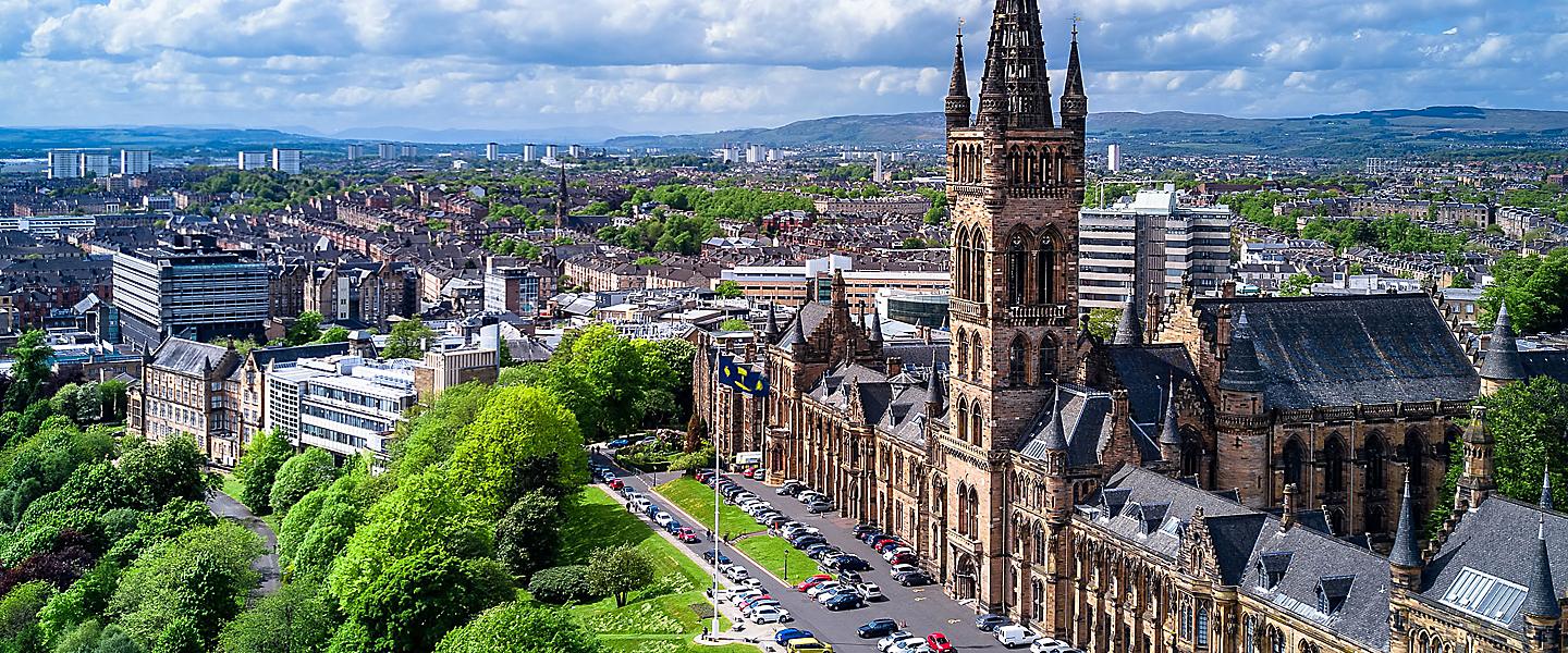 Aerial view of Glasgow, Scotland