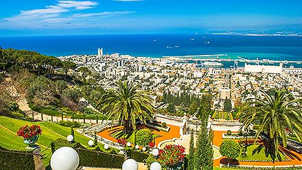 View of Haifa, Israel from the Bahai Gardens