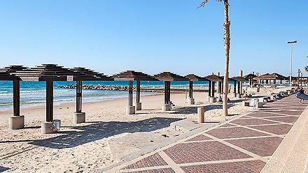 Sun Shades at Carmel Beach, Haifa, Israel