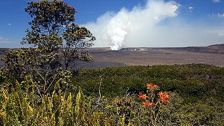View of the landscape of Hawaii Volcanoes National Park