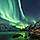 Northern Lights Over Arctic Terrain in Norway, Honningsvag, Norway