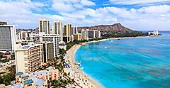 Honolulu, Hawaii, Waikiki Beach Aerial View