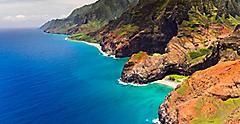 Kauai, Hawaii Coast Ocean Cliffside
