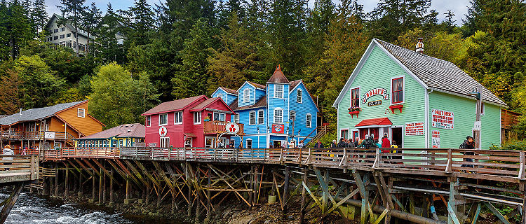 Downtown Lodge Houses Stilts, Ketchikan, Alaska