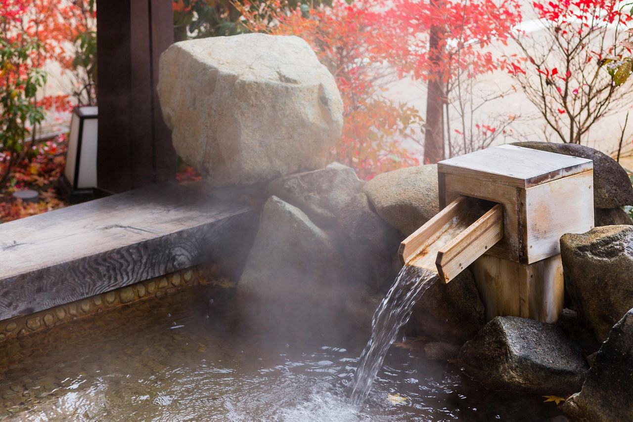 A Japanese hot spring bath