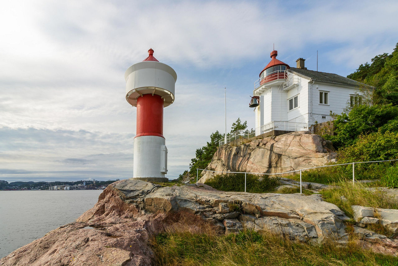 The Odderoya Lighthouse in Kristiansand, Norway