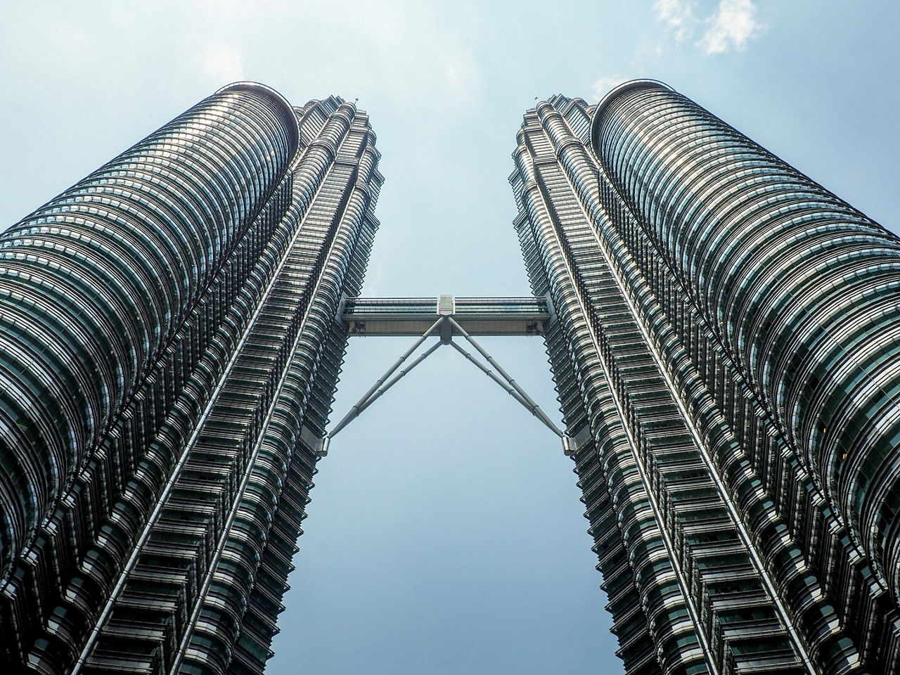 The very tall and modern twin towers in Kuala Lumpur, Malaysia