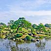 A japanese garden called Suizenji in Kumamoto, Japan