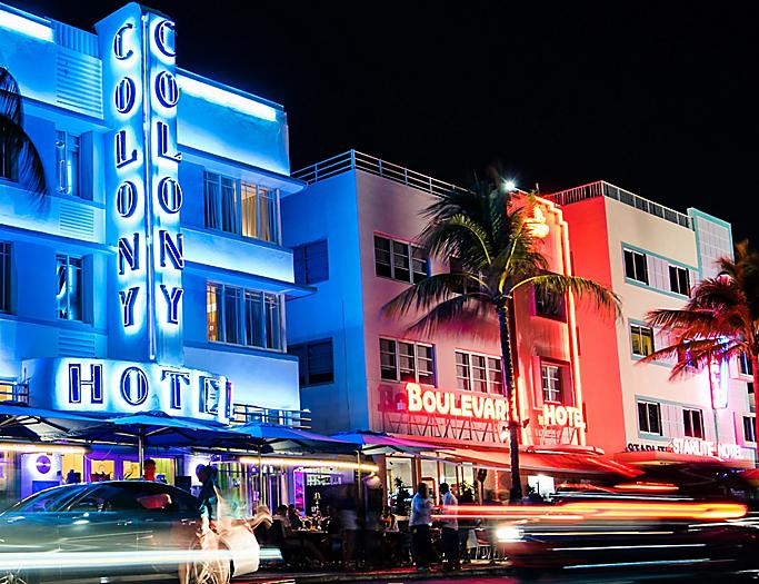 Night life in South Beach, Miami, Florida