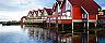 Molde, Norway, Red Homes on Water