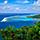 Moorea, French Polynesia, Aerial view of Opunihu Bay