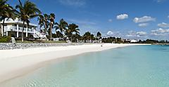 Lucaya Beach in Freeport town on Grand Bahama island. The Bahamas.