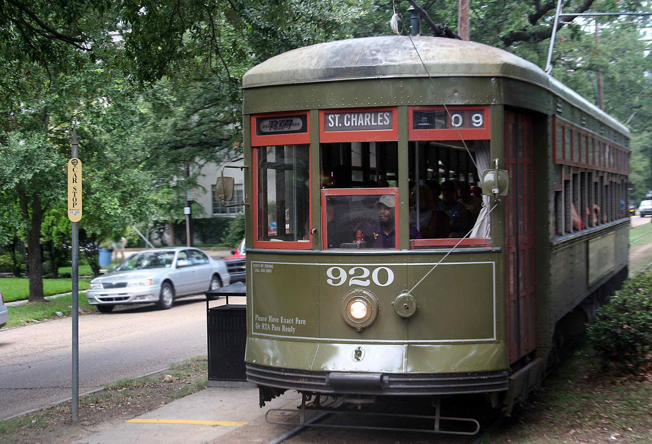 St. Charles streetcar trolley in New Orleans, Louisiana
