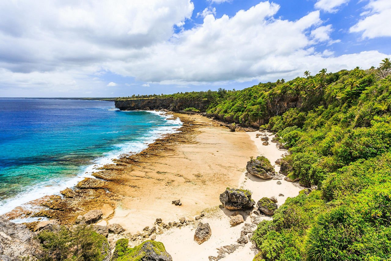 The rugged nature beach shores of Nuku'alofa, Tonga