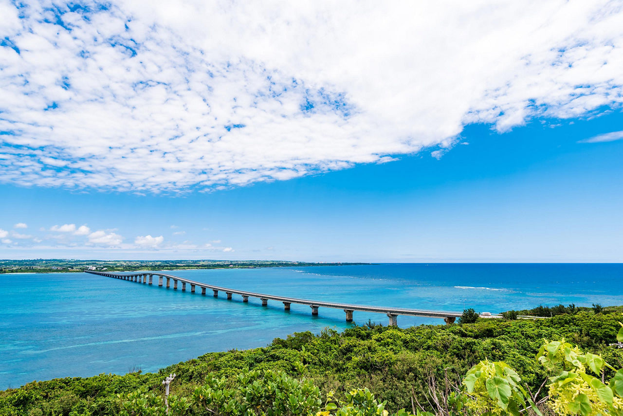 Bridge between islands in Okinawa, Japan