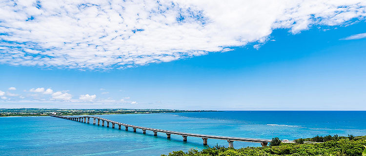 Bridge between islands in Okinawa, Japan