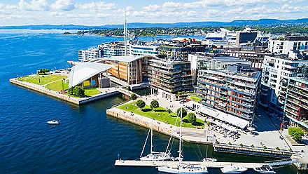 An aerial view of Oslo, Norway