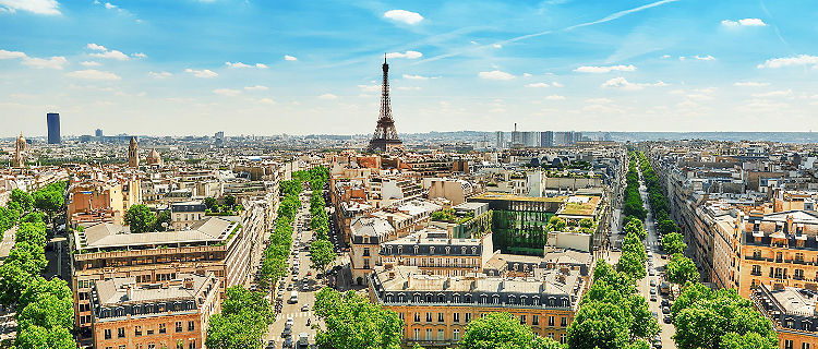 A panoramic view of Paris, France