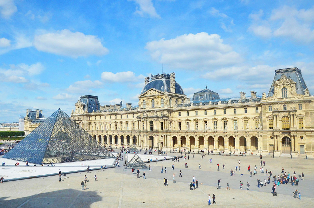 View of The Louvre museum in Paris, France