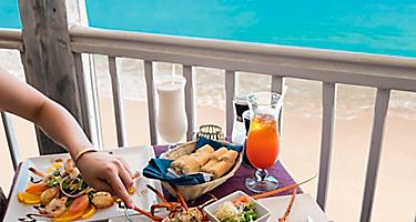 Enjoying a relaxing, seaside lobster lunch in Philipsburg, St. Maarten