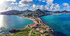 Aerial View of the Coast, Philipsburg, St. Maarten