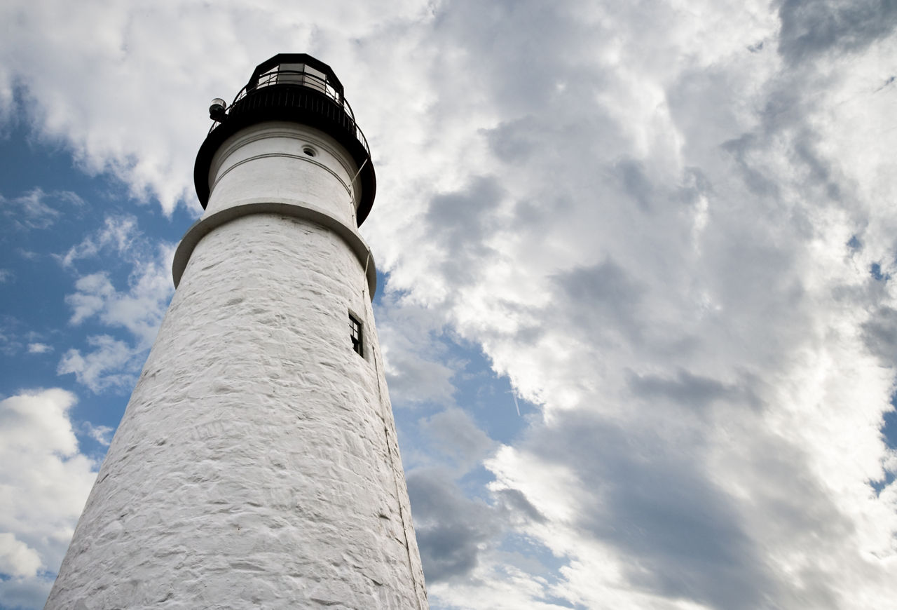 A close up view of the Portland Head lighthouse