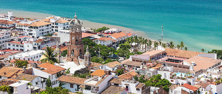 Panoramic view of downtown Puerto Vallarta, Mexico
